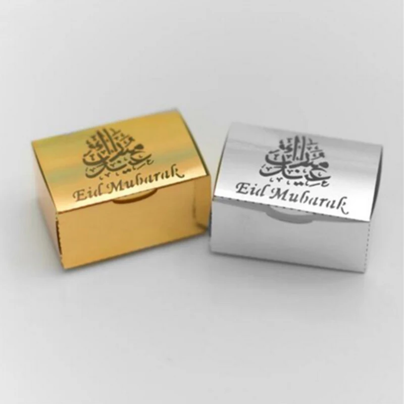 HAOCHU 50 шт. Eid Mubarak коробки для торта лазерная резка новогодний детский душ