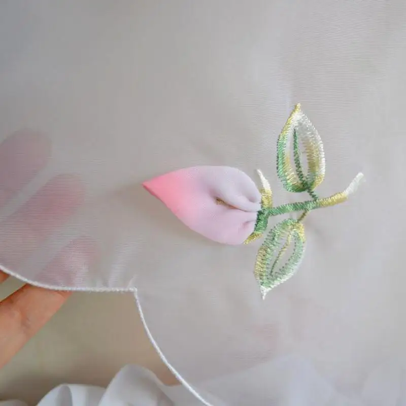 Пасторальные маленькие детские Вышитые Готовые кофейные занавески Короткие