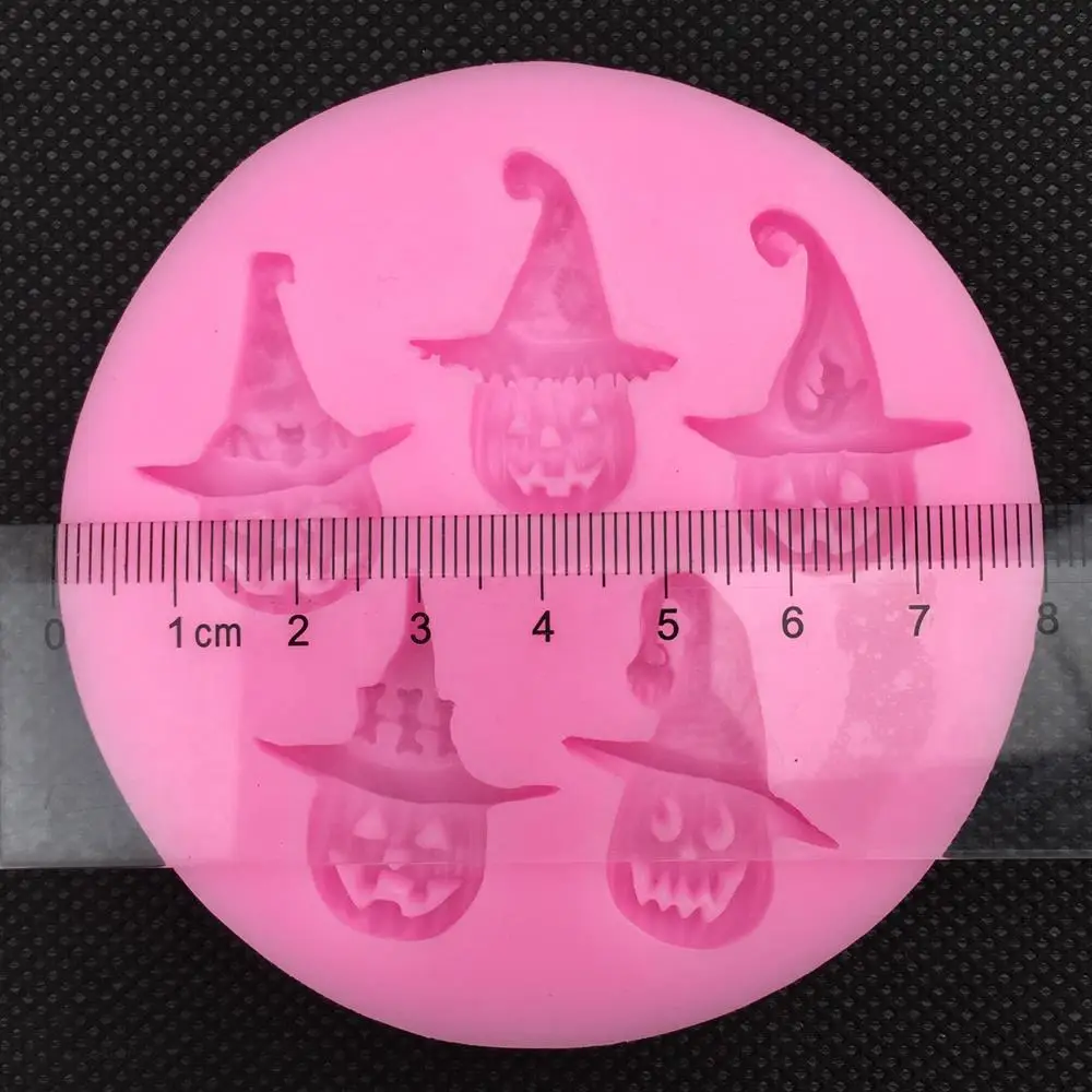Free shipping Halloween pumpkin witch hat chocolate Party cake decorating tools DIY baking fondant silicone mold T0272 | Дом и сад