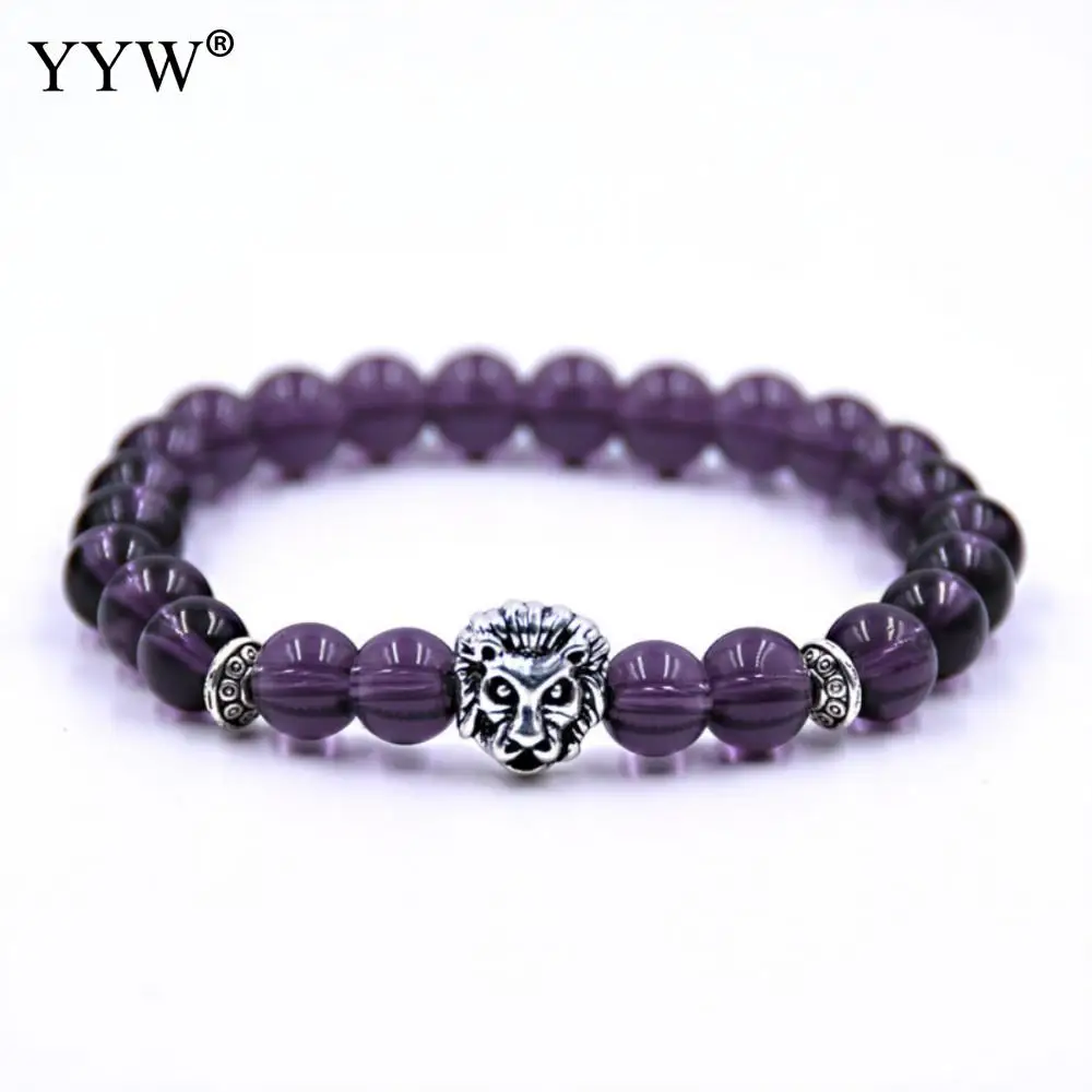 2019 Trendy Gothic Glass Stone Buddha Bracelets Charm Women men Lion Bangle Hombre Fashion Jewelry | Украшения и аксессуары