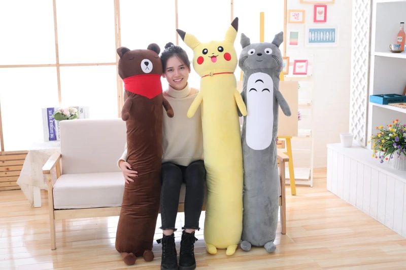 Пикачу Тоторо коричневый медведь длинная подушка чучело Kawaii мультфильм игрушки дети подарок игрушки для детей подарок на день рождения