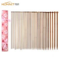 koknit bamboo knitting needles 36 pack18 mix sizes 2 0mm 10 0mm knitting needles hooks set with pink bag for women mom gift