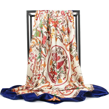 C614 O CHUANG женский шелковый шарф евро зеленый квадратный платок шарфы обертывания роскошный бренд качество женский платок атласные шали и палантины 90*90 - Цвет: C614