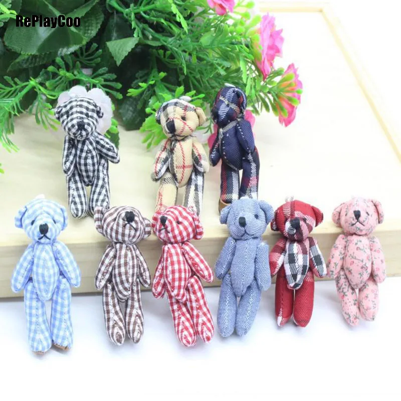 

5Pcs/Lot Kawaii Small Joint Teddy Bears Stuffed Plush DIY 6CM Toy Teddy-Bear Mini Bear Ted Bears Plush Toys Wedding Gifts 09401