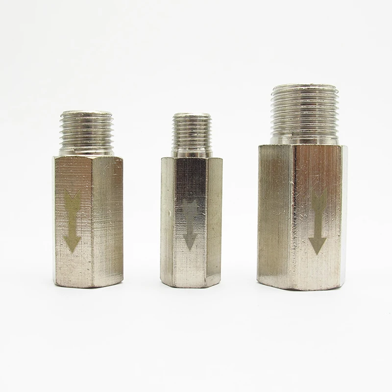 1/8" 1/4" 3/8" 1/2" BSP Male To Female Brass Pneumatic Check Valve Full Port One Way Non-return Valve For Air Water Oil Gas