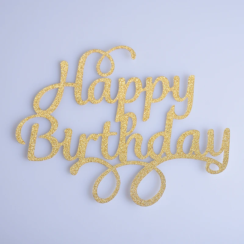 1 шт торт Топпер флаг сверкающие флаги с надписью Happy Birthday картон один свадебный