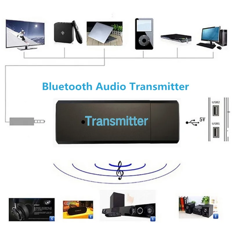 3 5 мм AUX Bluetooth передатчик 0 беспроводной аудио адаптер для автомобиля mp3 плеер