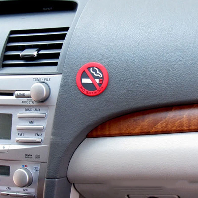 

Rubber Sticker No Smoking Sign Car Vehicle Truck Do Not Smoke Round Decal Door Decoration for Automobiles Stickers on Cars