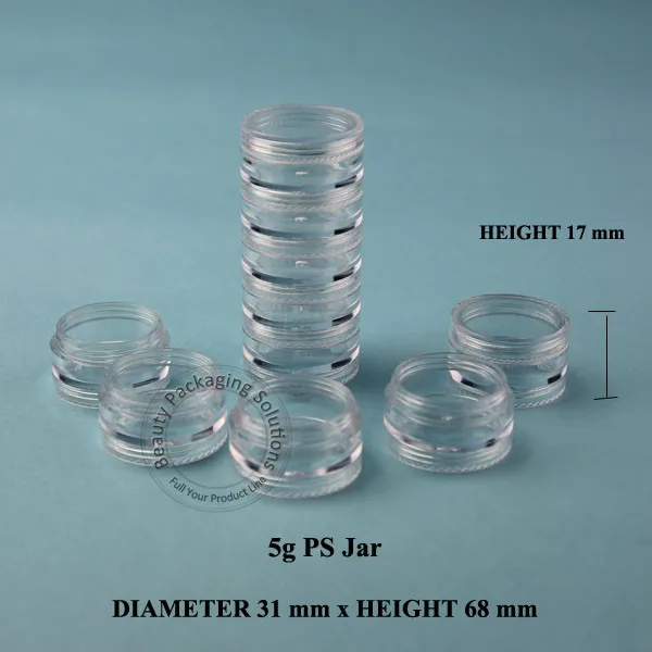 5set/lot Promotion 5g*5 PS Cream Jar Plastic Empty Cosmetic Container Makeup Canister Sample Sub-bottling Packaging | Красота и