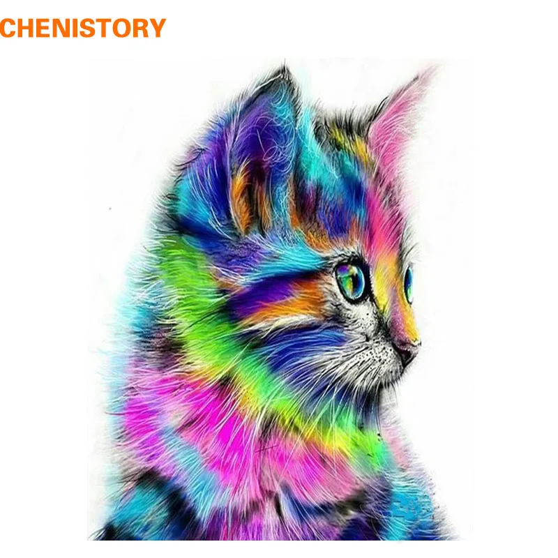 CHENISTORY красочный Кот животные DIY Набор для рисования по номерам Акриловая