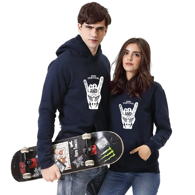 QJM рок н ролл мужские толстовки модные зимние популярные аниме свитшоты Хлопок