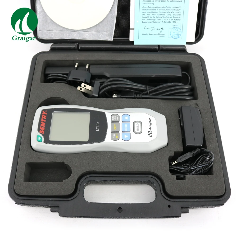

ST-303 Carbon Dioxide CO2 Detector Analyzer with Humidity Temperature DataLogger Instruments ST303