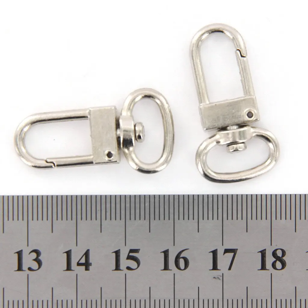 10 шт. поворотный карабин крюк Серебряный цвет брелок 18 мм x 33 мм|key chain|silver key chainkey