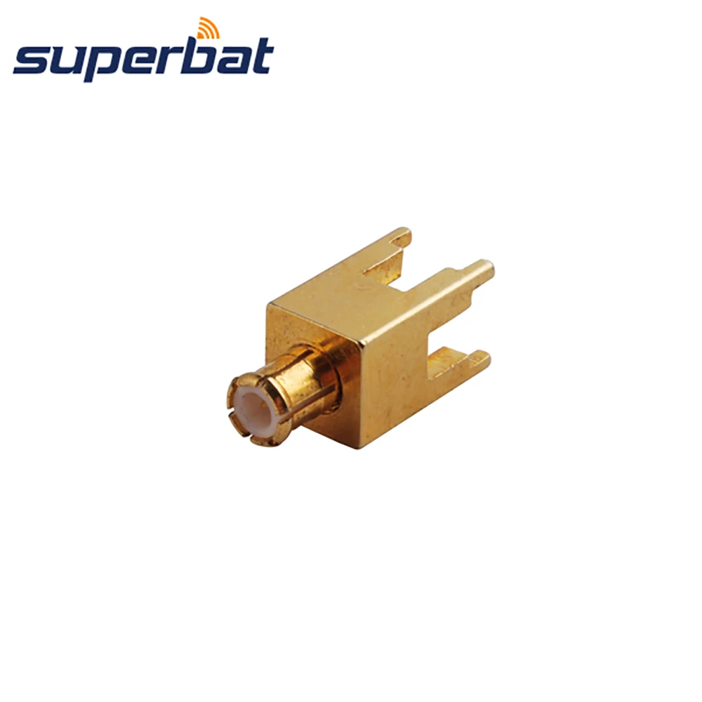 Superbat MCX сквозное отверстие заглушка для монтажа печатной платы с позолоченной
