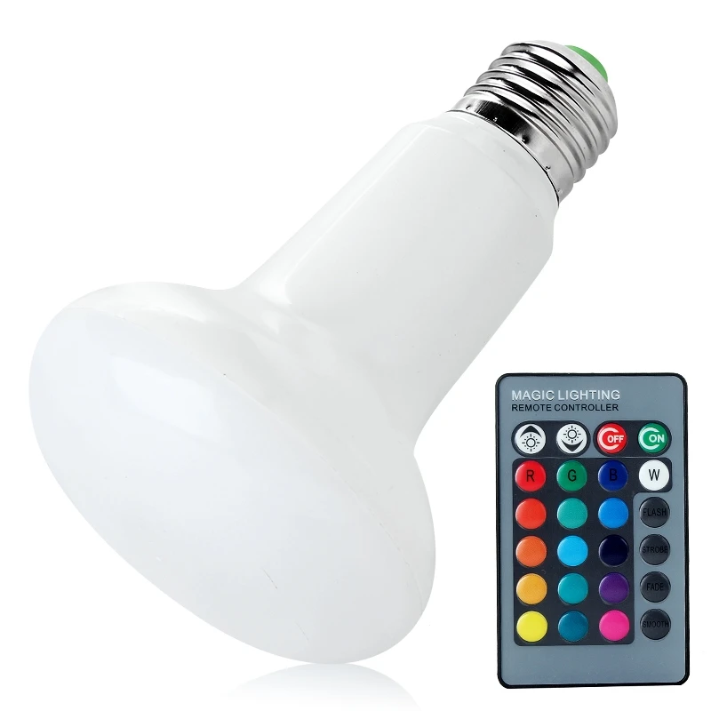 Новый бренд 220 В 3 Вт E27 Светодиодная лампа с грибами мини RGB 24 клавишами пульт