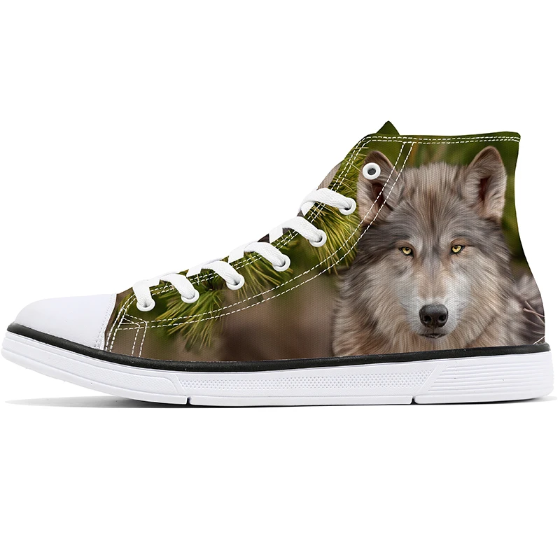 Ботинки мужские высокие холщовые кроссовки с принтом животного повседневные