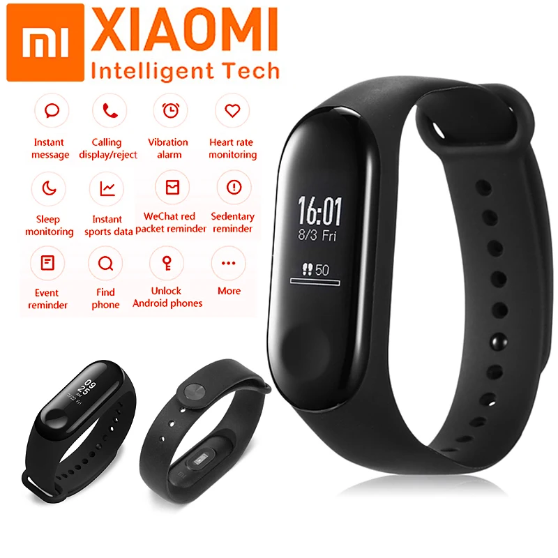 Оригинальный фитнес трекер Xiaomi Mi Band 3 смарт браслет с пульсометром MiBand сенсорным