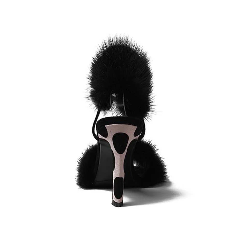 Silla правители горячая Распродажа натуральным мехом Высокий каблук Сандалии