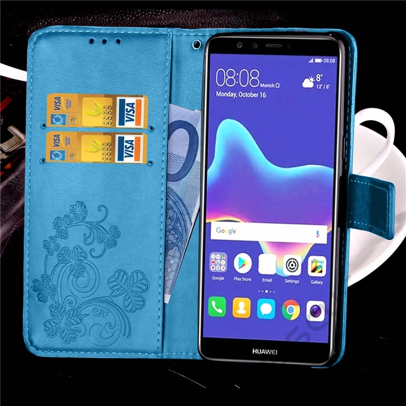 Кожаный чехол с 3D откидной крышкой для Huawei P Smart Z 2019 Y7 Y6 Prime Y5 Y9 2018 P30 Pro P20 P10 P40 Lite E Cover