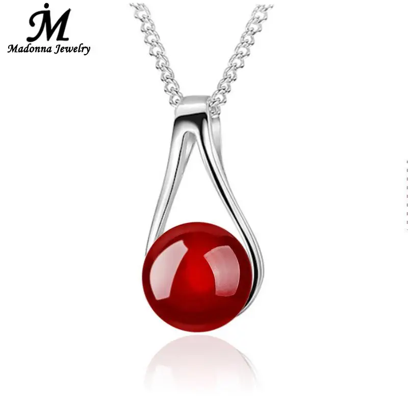 Модный новый черный и красный кулон из натурального камня для женщин ювелирные