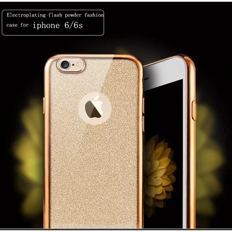 OUJINUO покрытие флэш-порошок чехол для телефона iPhone 7 8 6 6s Plus 5 5S SE Ультратонкий ПК +