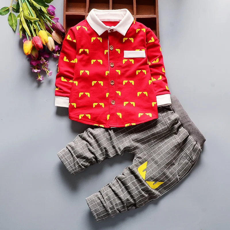 2017 Time-limited Casual Hot Sales Infant Baby Boys Sets Long-sleeved Shirt+ Pants 2pcs Outfits Newborn Clothing Set Clothes |