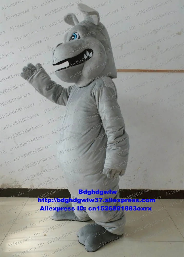 Grey Bulldog Dog Pitbull Bull Pit Terrier Pug Mascot Costume Adult Character Talk Of The Town Drum Up Business zx2336 | Тематическая