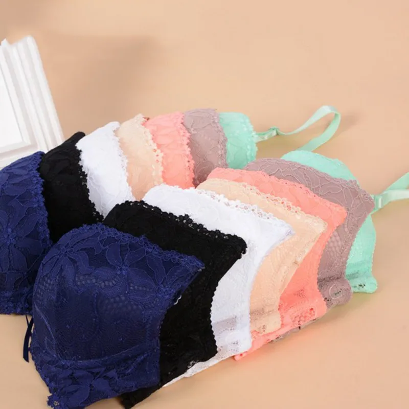 Женский кружевной комплект нижнего белья bralette с вышивкой и пуш апом большого