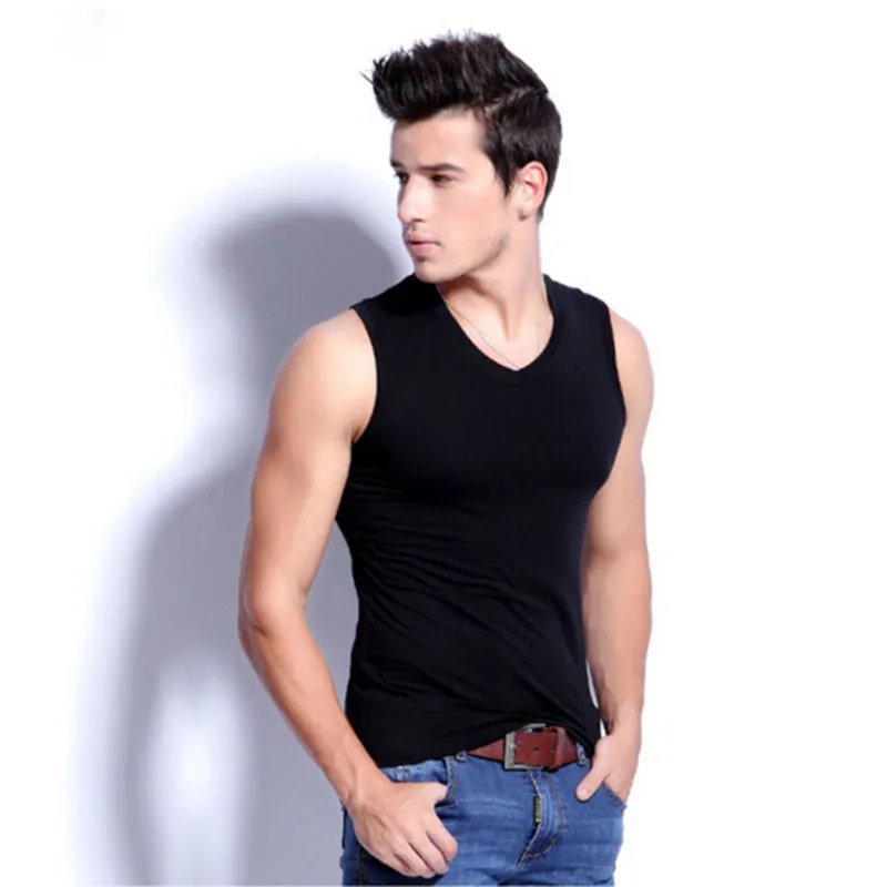 Для мужчин модные безрукавки 100% Хлопковые фирменные носки без рукавов майки для