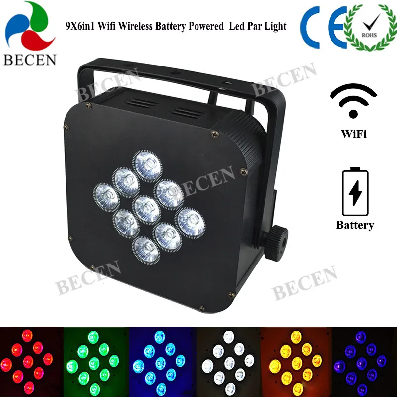 9x6in1 перезаряжаемый сценический свет Wifi Беспроводная батарея мощность Led Par