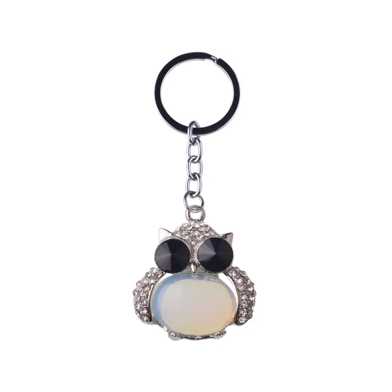 Винтажный брелок для ключей сова черный кристалл оникс подвеска женщин и мужчин