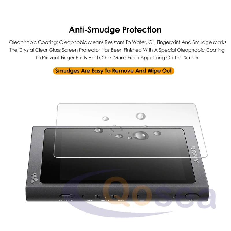 Защитное стекло Qosea 9H для Sony Walkman сверхпрозрачное закаленное 2 упаковки Защита