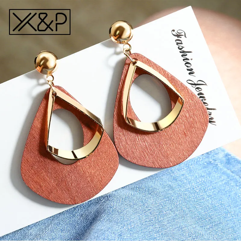 X &amp P винтажные металлические Висячие серьги для женщин заявление Мода