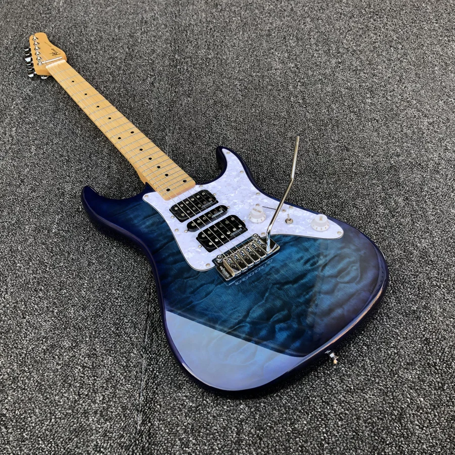 Голубое озеро стеганый клен Wilkinson звукосниматели тремоло мост катушка Сплит M6