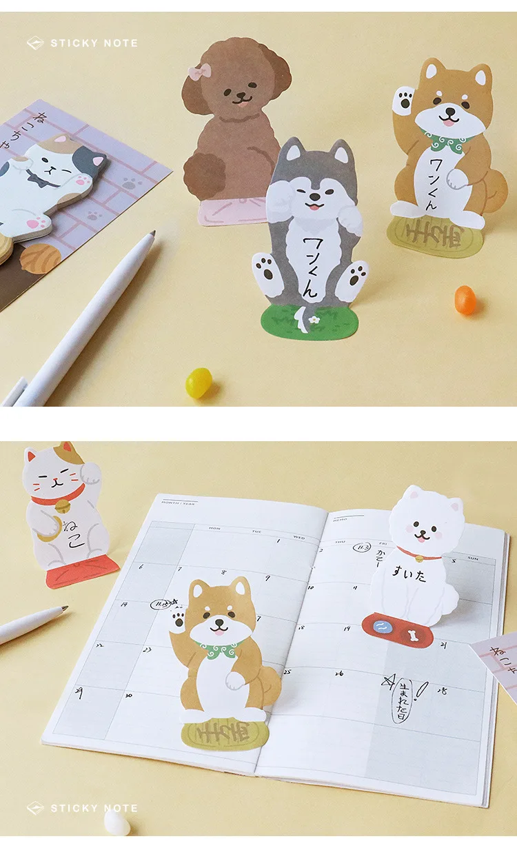 32 шт./лот Симпатичные Стикеры для заметок Kawaii собака кошка дневник наклейки канцелярские аксессуары Школьные принадлежности CM119