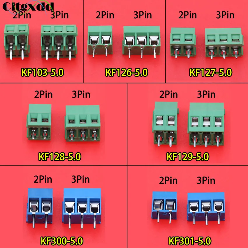 1 шт. KF103 KF126 KF127 KF128 KF129 KF300 KF301 2P 3P винт 2Pin 3Pin 5 0 мм прямой контакт PCB винтовая Клеммная