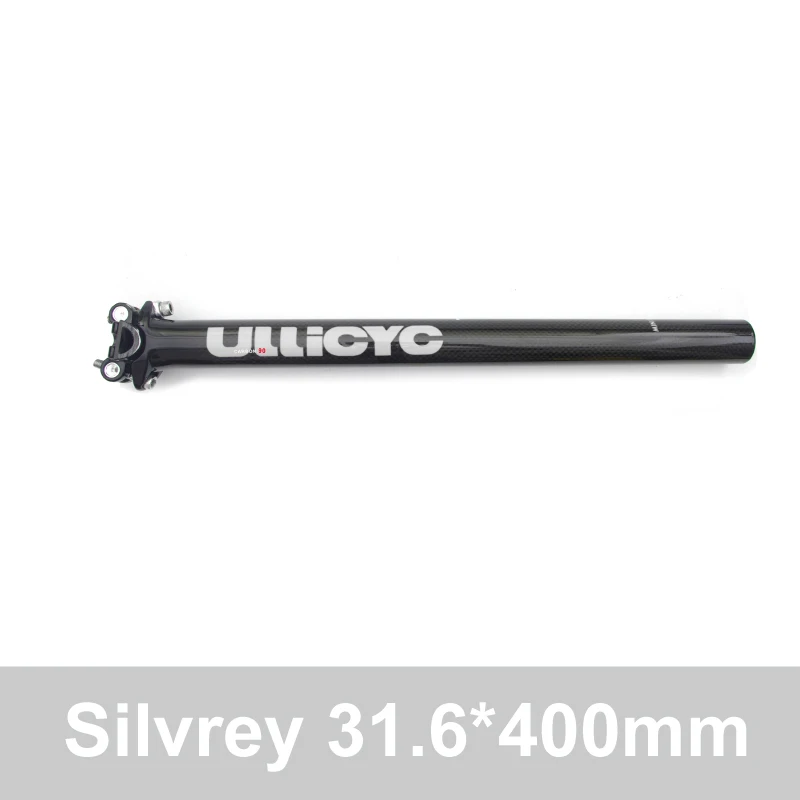 Silver 31.6X400mm Ullicyc труба из углеродистого волокна 3 K полностью из углеродного волокна, подседельный штырь для горного велосипеда Красочные горы/дорожный велосипед велосипедные стойки для сидения 27,2/30,8/31,6*350/400 мм - Цвет: Silver 31.6X400mm