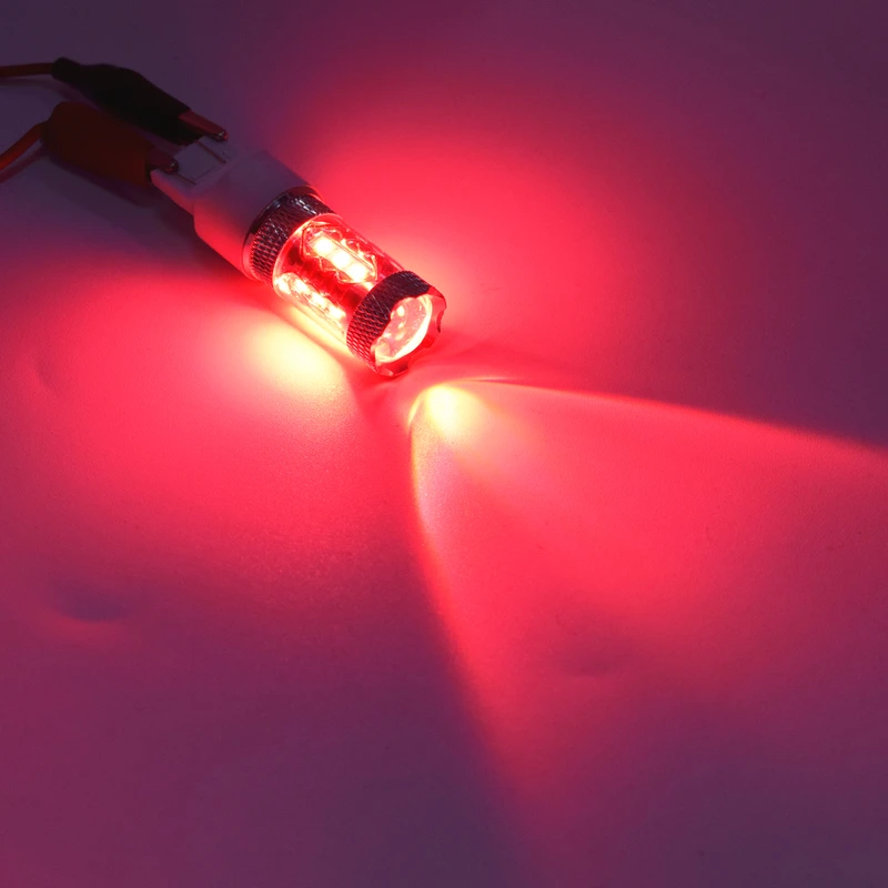 

2PCS T20 W21W 7440 580 7443 80W 16LED 16SMD Super bright Car Led Brake Lights Rear Lights Turn Signals Reverse Lights red DC12V