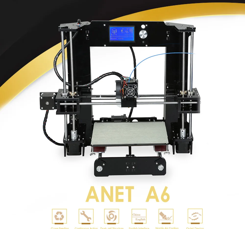 Anet A6 A8 Нормальный/автоматический уровень 3d Принтер Комплект Большой размер Reprap Prusa i3 3d принтер комплект DIY Impresora 3D с PLA нитью Рождество