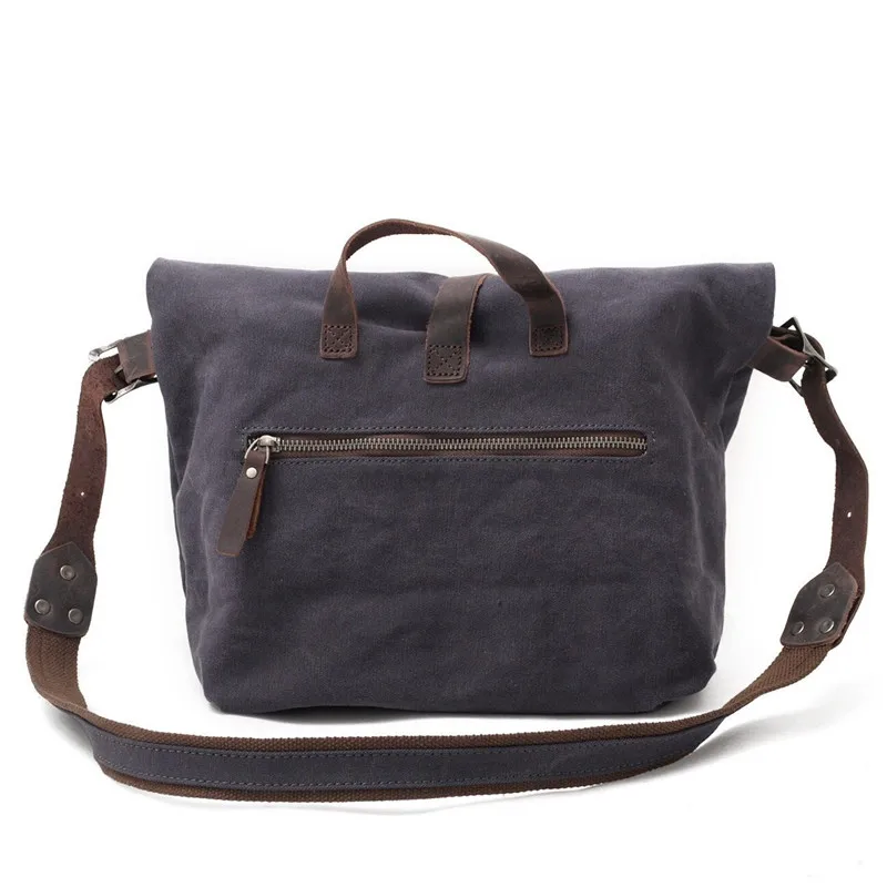 Vintage Crossbody Bag Military Canvas Shoulder New Arrivals Casual Tote Men Travel Bags Dark Gray School for youth Boy |