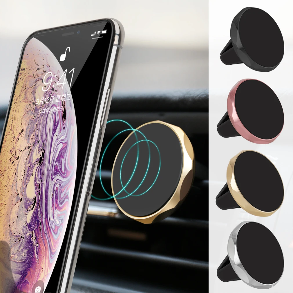 Магнитный автомобильный держатель для телефона iPhone Samsung магнитный с вращением на
