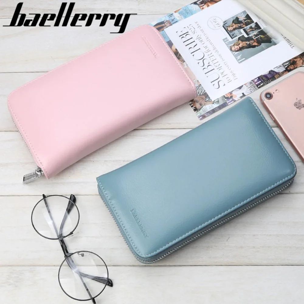 Baellerry, женские кошельки для карт, 36 держателей карт, большая вместительность, длинный женский кошелек на молнии, высокое качество, брендовый кошелек для женщин