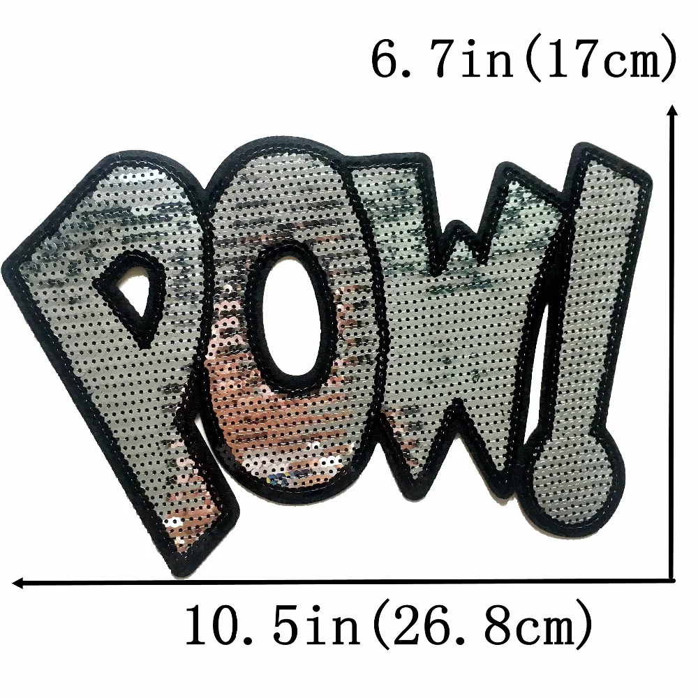 Блестки POW 2 шт.! Нашивки с буквами для одежды патчи блестками вышивки утюгом