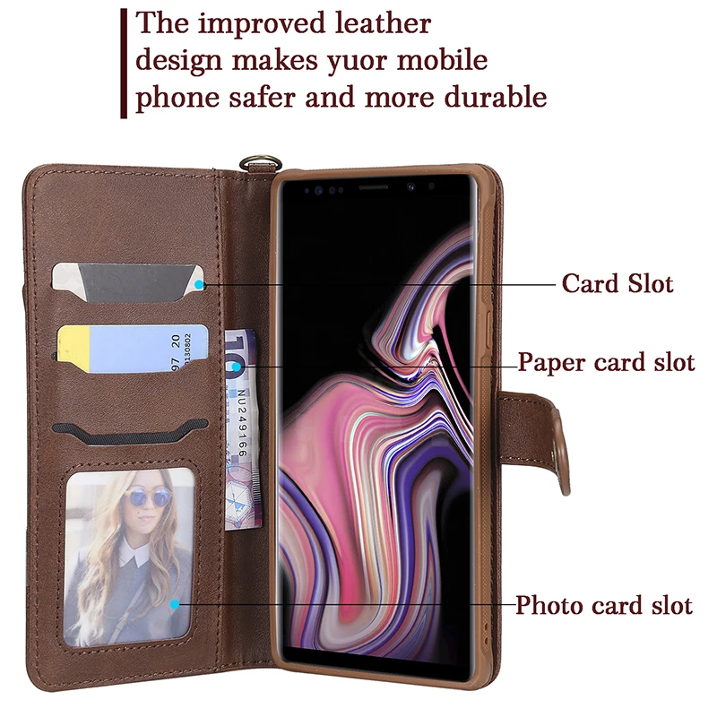 Suntaiho Ретро 2 в 1 из искусственной кожи чехол-бумажник чехол для samsung galaxy note9 note8 s9 plus