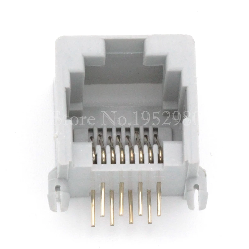 Сетевой разъем Ethernet 20 шт./лот RJ45 8P8C модульный серый PCB 55A|pcb connector|pcb rj45 connectorpcb |
