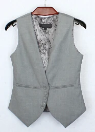 Размера плюс 4xl! Однобортный женский жилет с v-образным вырезом приталенный жакет