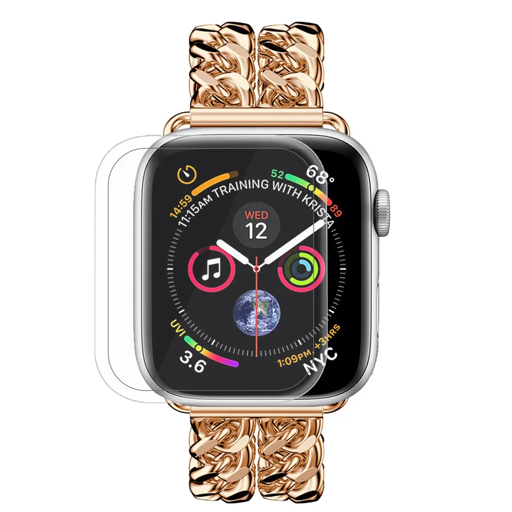 Полное покрытие Закаленное стекло Защитная пленка для экрана Apple Watch серии 4 44 мм 40
