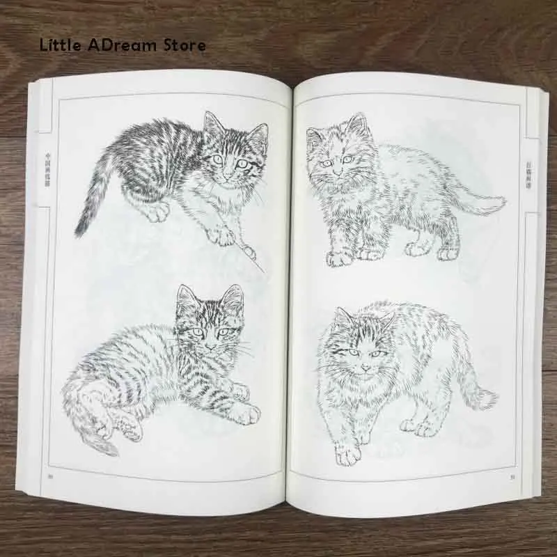 Книга для рисования китайской лески с изображением ста кошек/учебник