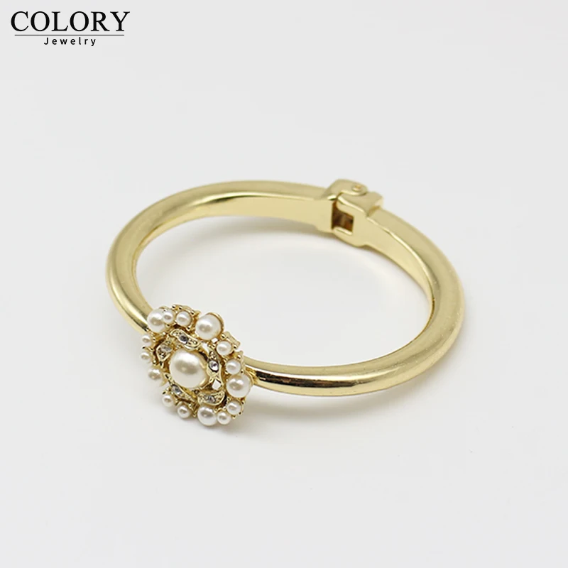 Модный классический кристалл позолоченная цепь связь с цветочным принтом