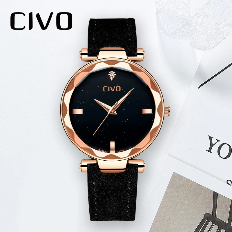 CIVO модные роскошные брендовые наручные часы женские со стразами Montre Femme 2019 из